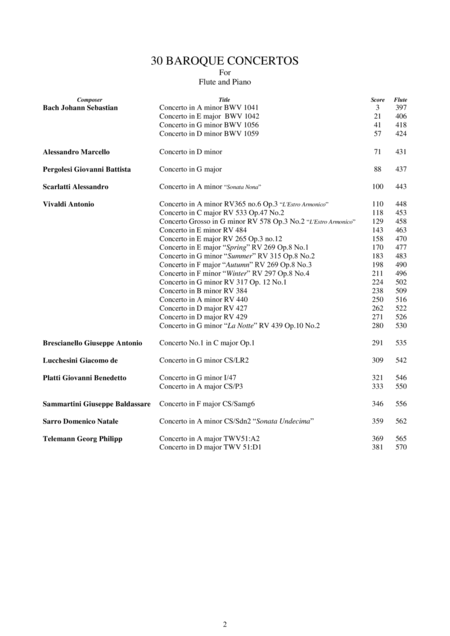 30 Baroque Concertos Flute And Piano Page 2