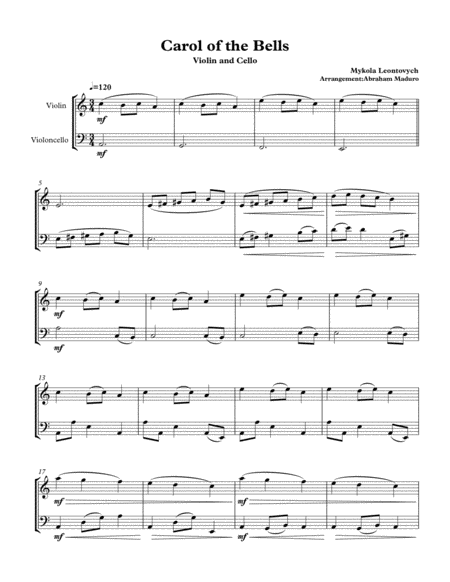 4 Traditional Christmas Pieces For Violin And Cello Duet Page 2