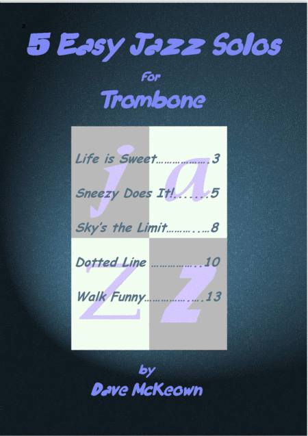 5 Easy Jazz Solos For Trombone And Piano Page 2