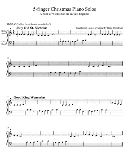 5 Finger Christmas Piano Solos Page 2