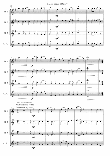 6 More Songs Of Glory For Flute Quartet 3 Flutes And 1 Alto Flute Page 2