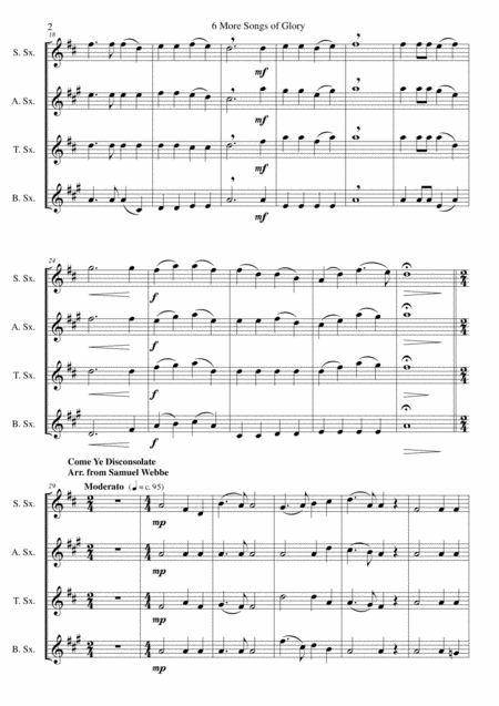 6 More Songs Of Glory For Saxophone Quartet Page 2