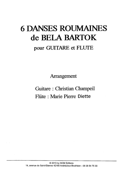 6 Romanian Dances For Flute And Guitar By Bela Bartok Page 2