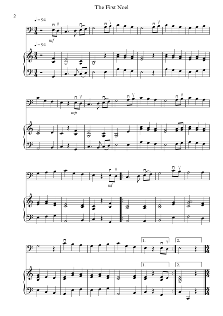 8 Easy Christmas Pieces For Cello And Piano Page 2