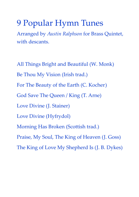 9 Popular Hymn Tunes With Descants For Brass Quintet Or Ensemble Page 2