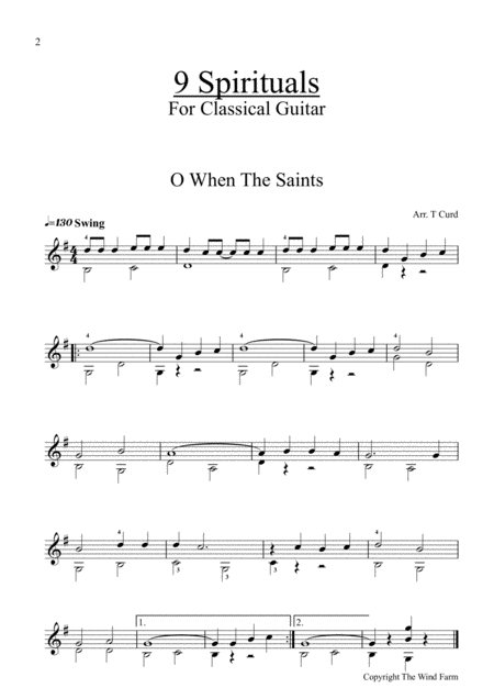 9 Spirituals For Classical Guitar Page 2