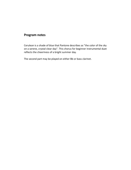 A Cerulean Chorus For Easy Clarinet Duet Page 2