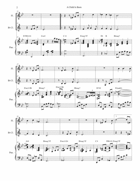 A Child Is Born Duet For Flute And Bb Clarinet Page 2