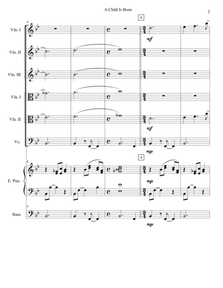 A Child Is Born String Sextet Page 2