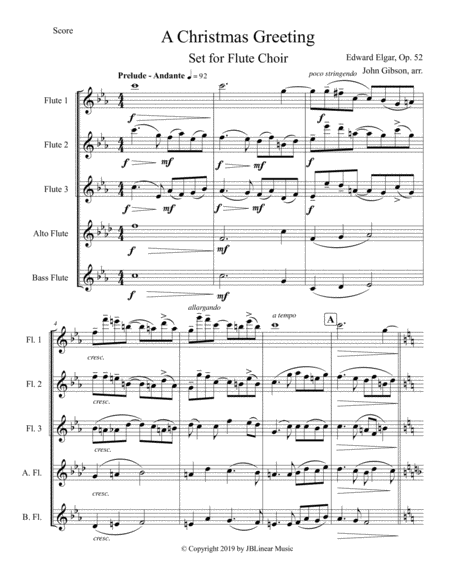 A Christmas Greeting By Edward Elgar Set For Flute Choir Page 2