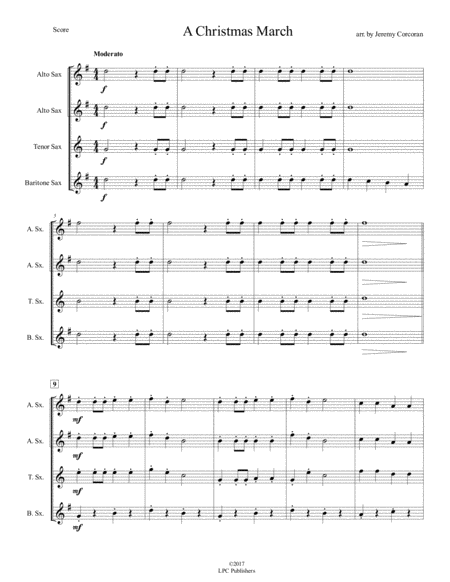 A Christmas March For Saxophone Quartet Satb Or Aatb Page 2