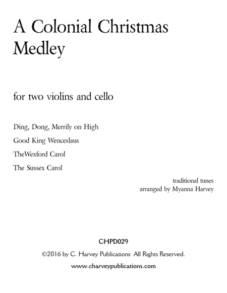 A Colonial Christmas Medley For String Trio Page 2