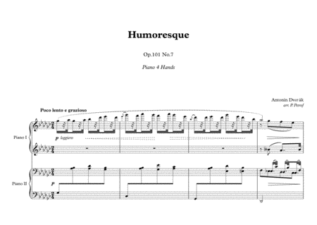 A Dvorak Humoresque Op 101 No 7 1 Piano 4 Hands Page 2