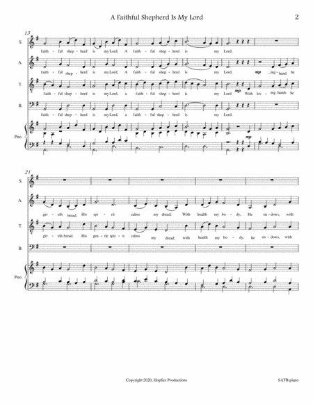 A Faithful Shepherd Is My Lord Satb Piano Page 2