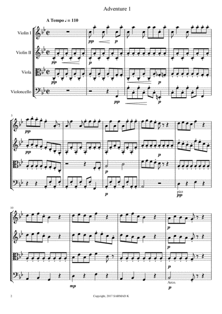 A Fantasy For String Quartet Adventure Movement No 1 Page 2