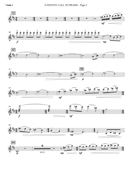 A Festive Call To Praise Violin 1 Page 2