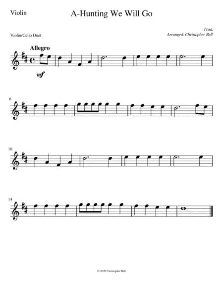 A Hunting We Will Go Easy Violin Cello Duet Page 2