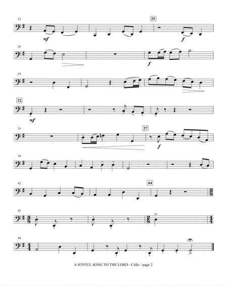 A Joyful Song To The Lord Arr Patti Drennan Cello Page 2
