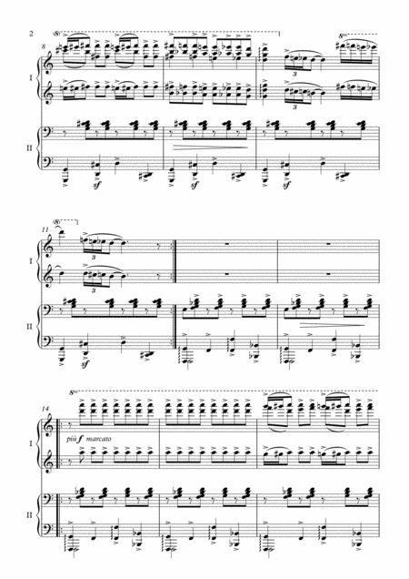 A Khachaturian Sabre Dance 1 Piano 4 Hands Page 2