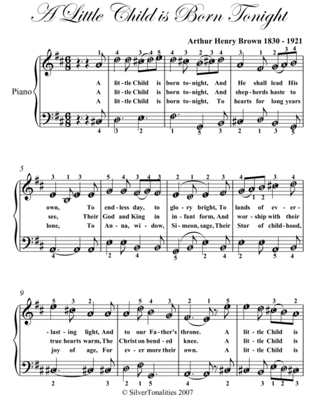 A Little Child Is Born Tonight Easy Piano Sheet Music Page 2