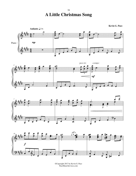 A Little Christmas Song Original Piano Solo Page 2