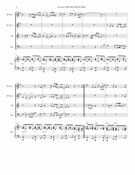 A Love Until The End Of Time For Brass Quartet And Piano Page 2