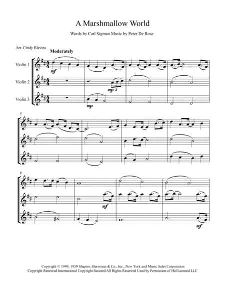 A Marshmallow World Arranged For Violin Trio Page 2