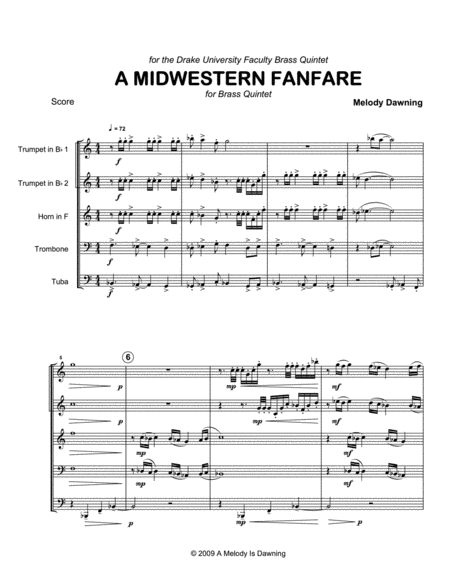 A Midwestern Fanfare For Brass Quintet Page 2