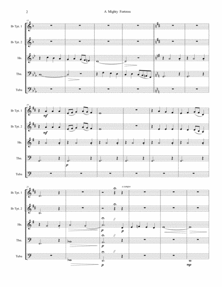 A Mighty Fortress For Brass Quintet Page 2