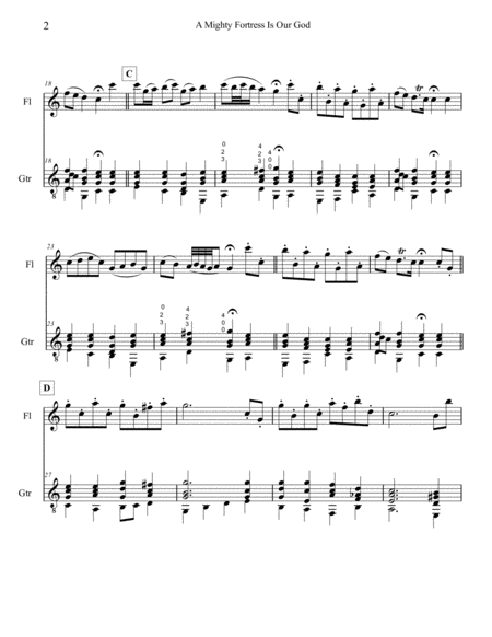 A Mighty Fortress Is Our God Duet For Flute And Guitar Page 2