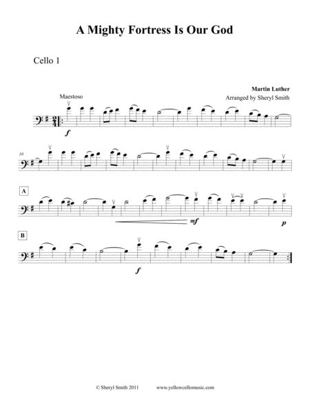 A Mighty Fortress Is Our God For Four Cellos Cello Quartet Page 2