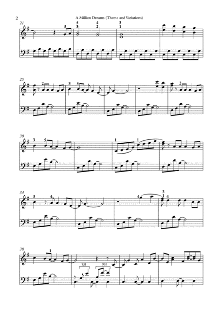 A Million Dreams Piano Solo Theme And Variations Nice Piano Cover Page 2