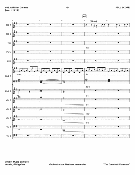 A Million Dreams Reduced Orchestration Page 2