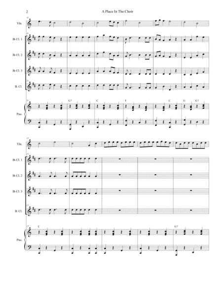 A Place In The Choir For Clarinet Choir And Piano Page 2