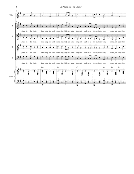 A Place In The Choir For Satb Page 2