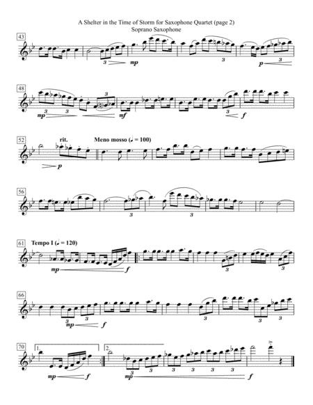 A Shelter In The Time Of Storm For Saxophone Quartet Page 2
