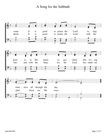 A Song For The Sabbath Psalm 92 Page 2