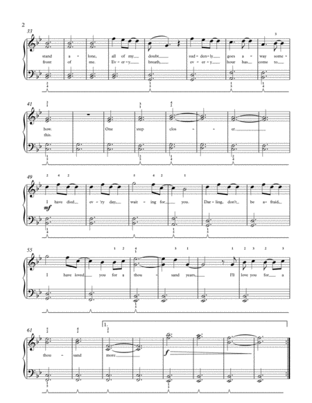 A Thousand Years For Easy Piano Page 2