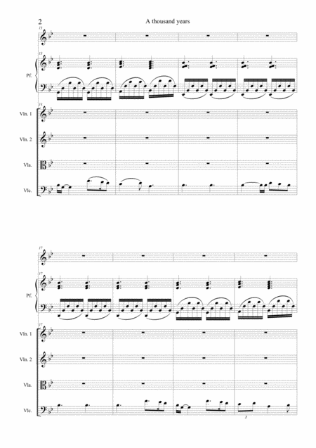 A Thousand Years For Voice Piano And Strings Quartet Page 2