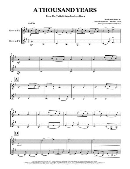 A Thousand Years French Horn Duet Page 2