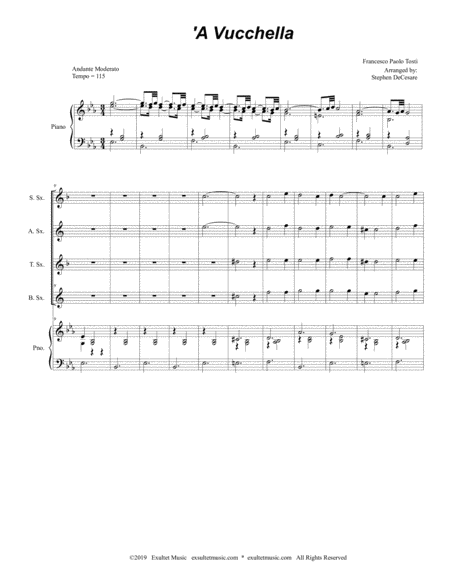 A Vucchella For Saxophone Quartet And Piano Page 2