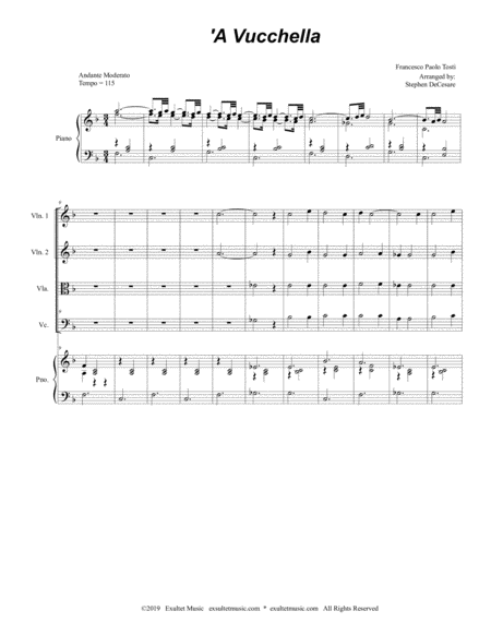 A Vucchella For String Quartet And Piano Page 2