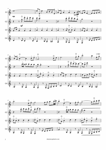 A Whiter Shade Of Pale For Guitar Quartet Page 2