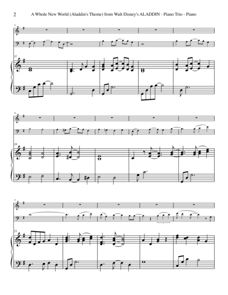 A Whole New World Aladdins Theme From Walt Disneys Aladdin For Piano Trio Page 2