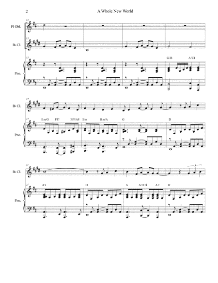 A Whole New World Duet For Flute And Bb Clarinet Page 2