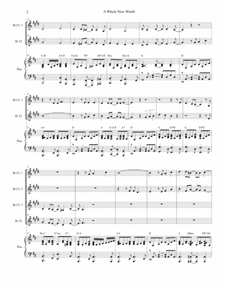 A Whole New World From Aladdin For Clarinet Choir Page 2
