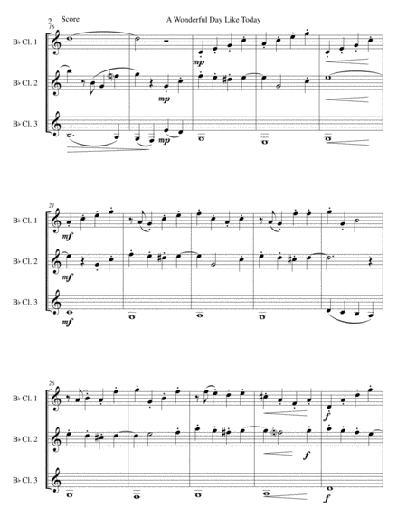 A Wonderful Day Like Today For 3 Clarinets Page 2