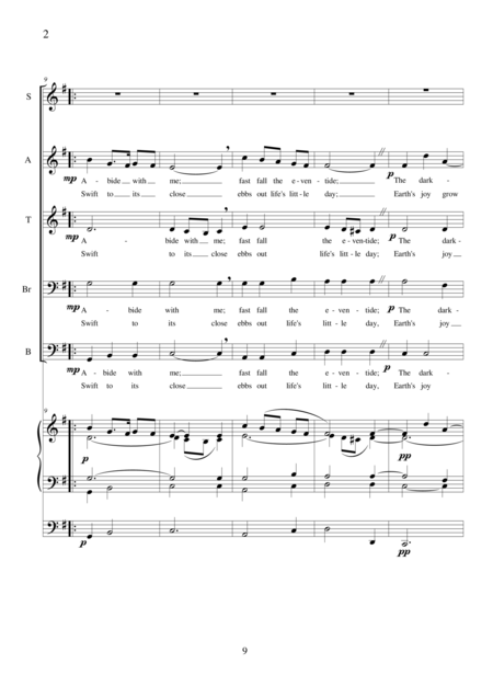 Abide With Me Hymn For Satbrb Choir And Organ Page 2