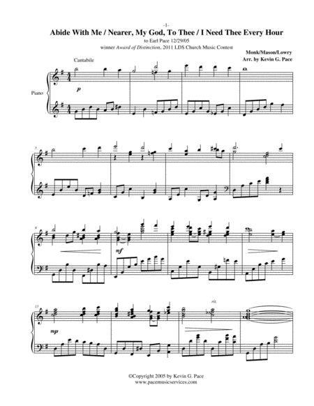 Abide With Me Nearer My God To Thee I Need Thee Every Hour Advanced Piano Solo Page 2