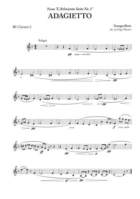 Adagietto From L Arlesienne Suite No 1 For Clarinet Quartet Page 2